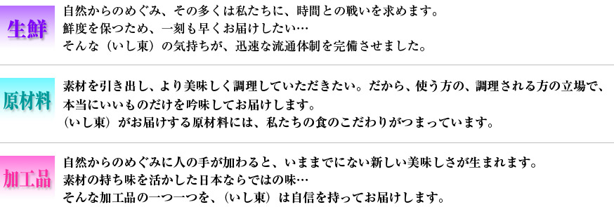 株式会社いし東　取り扱い商品　生鮮